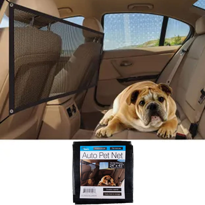 Pet Safety Net Car Truck Suv Van Seat Mesh Dog Barrier Safety Travel Black 24X45