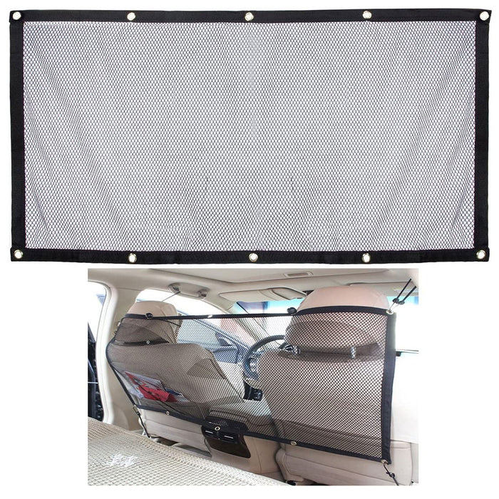 2 Pc Car Dog Pet Barrier Guard Back Seat Safety Protector Mesh Net For SUV Truck
