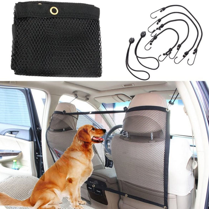 2 Pc Car Dog Pet Barrier Guard Back Seat Safety Protector Mesh Net For SUV Truck