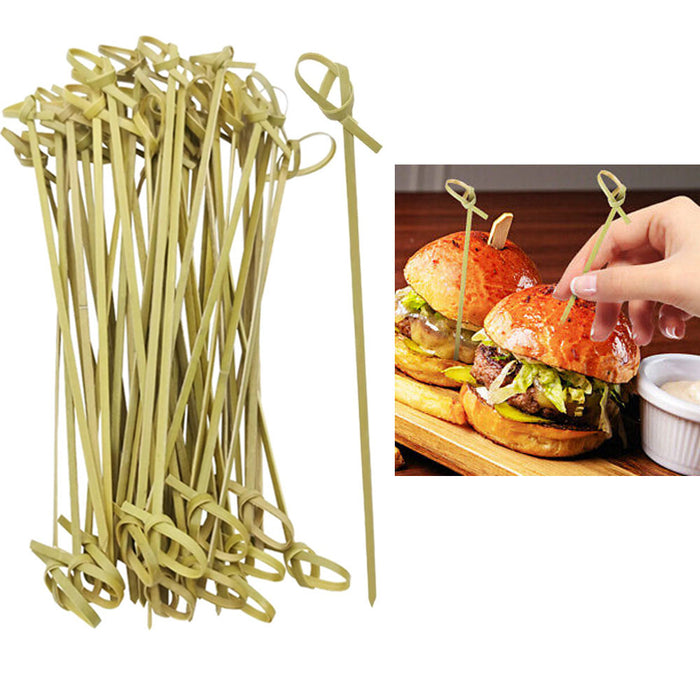 500 Ct Bamboo Knot Picks Appetizer Stick Sandwich Skewer Kebab 7" Cocktail Fruit