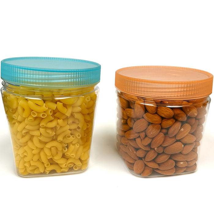 6pk BPA-Free 400ml Food Storage Jars Bulk Clear Plastic Pantry Containers Lids