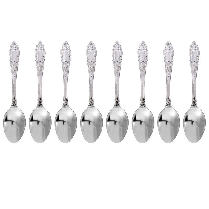8 Pc Dinner Spoons Set Silverware Cutlery Stainless Steel Flatware Soup Utensils