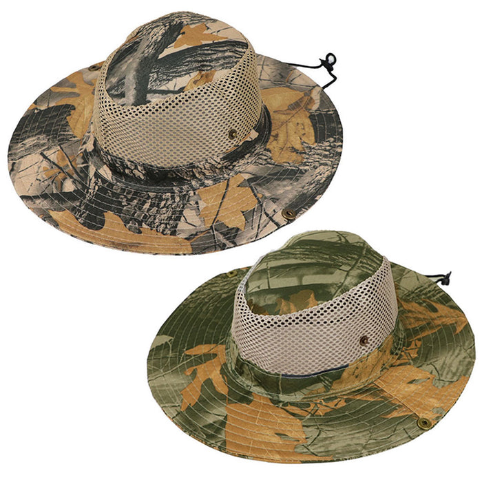 4 Pc Outdoor Boonie Bucket Hat Army Military Camo Woods Fishing Hunting Mesh