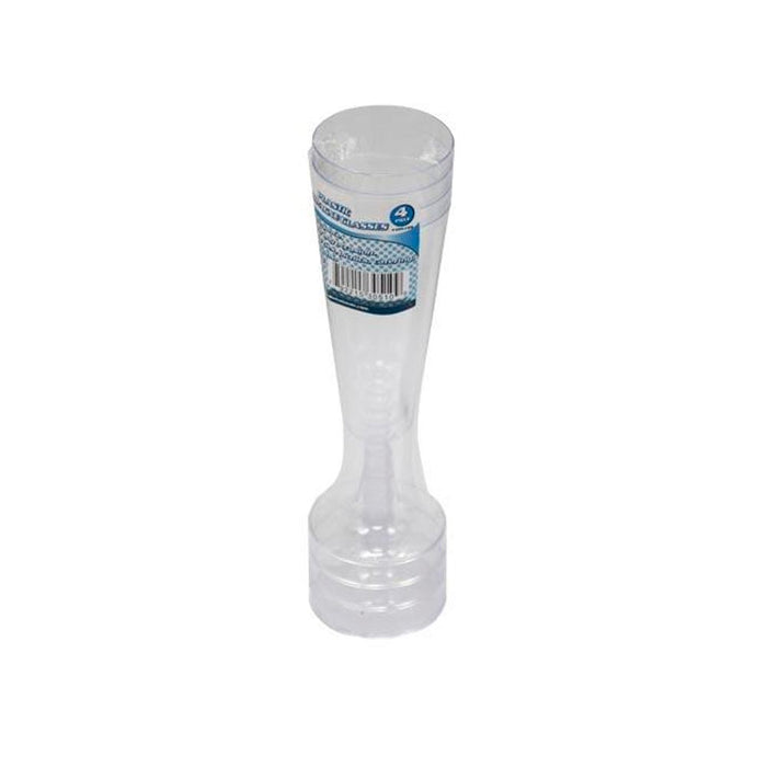 4Pc Wedding Plastic Wine Clear Champagne Flutes Disposable Glasses Cups 4.7oz
