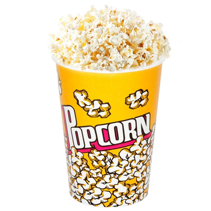 4 Pc Novelty Plastic Popcorn Container Retro Style Buckets Tub Party Movie Night