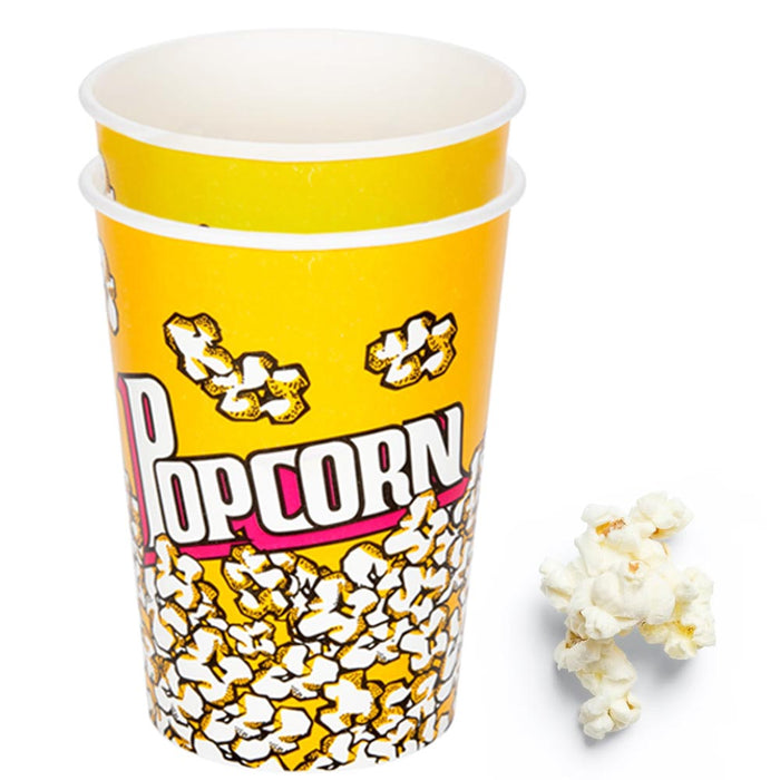 4 Pc Novelty Plastic Popcorn Container Retro Style Buckets Tub Party Movie Night