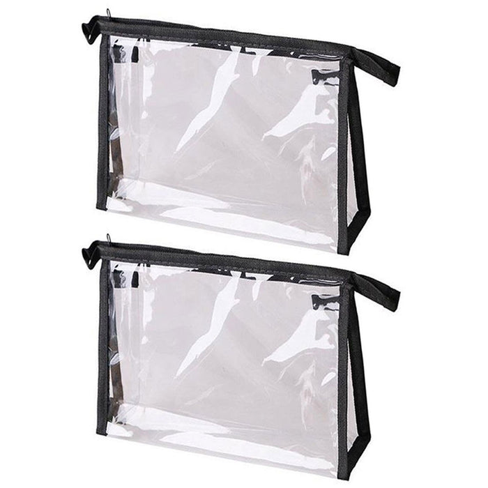 2 Pc Beauty Bag Clutch Cosmetic Case Makeup Clear Storage Organizer Pouch Purse