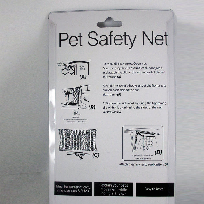 Pet Safety Net Car Suv Truck Van Seat Mesh Dog Barrier Safety Travel Black 54X42
