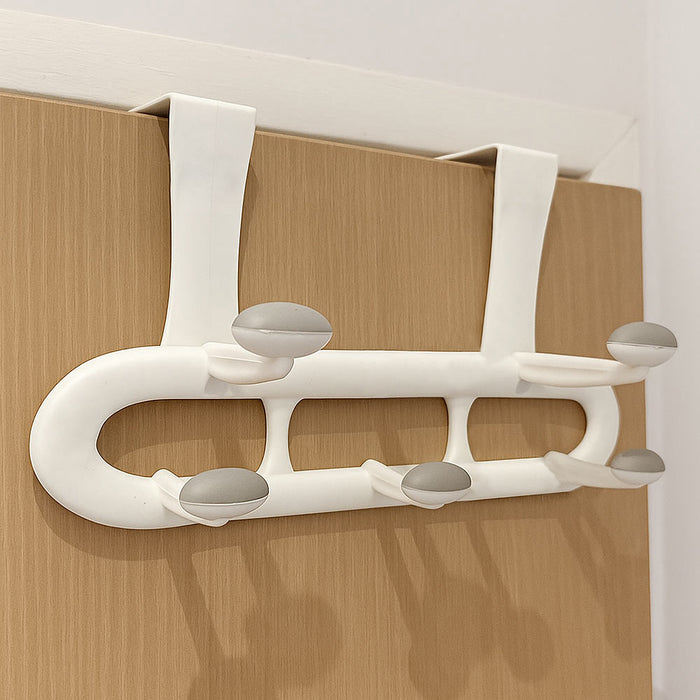 1 Over The Door Hooks 5 Heavy Duty Coat Rack Plastic Coat Hanger Dorm Bathroom