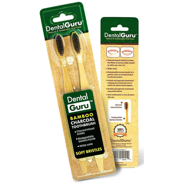 8 X Natural Toothbrushes Bamboo Charcoal Infused Soft Bristles Brush Oral Care