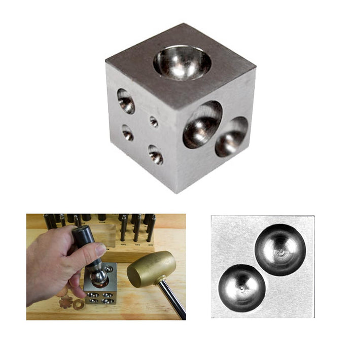 1 Dapping Block Doming Punch Metal Forming Steel Cavities Jewelry Metalsmith New