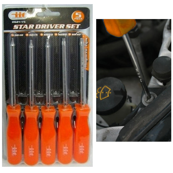 5 Piece Torx Screwdriver Set Star Driver Precision Tool Repair Magnetic Tip New
