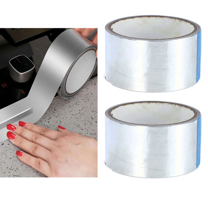 2 Rolls Aluminum Foil Tape Heat Shield Reflector Repair Sealing Adhesive 1.88"W