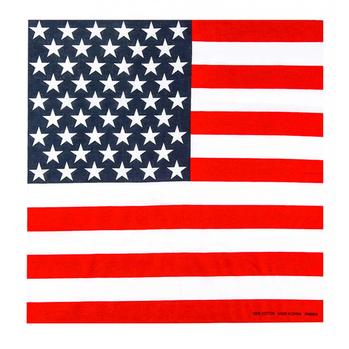 24 Pc Lot American Flag Bandana Headband USA Bandana Flag Apparel Men Neck Scarf
