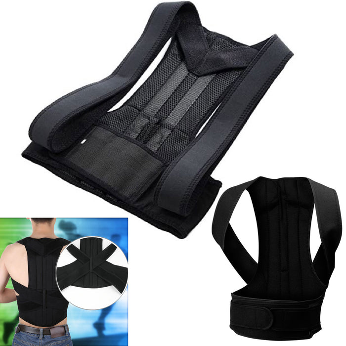 Brace Support Back Belt Posture Adjustable Corrector Shoulder Pain Men Women M/L