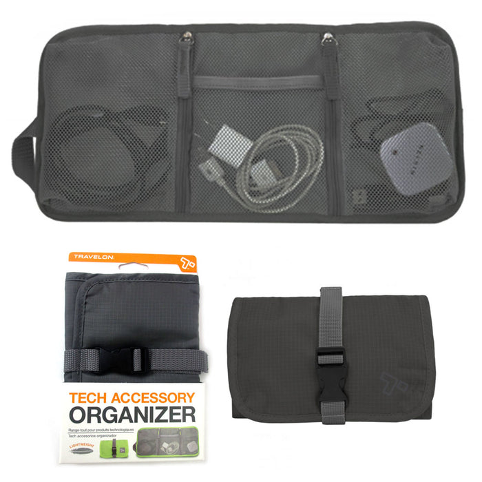 Travelon Tech Accessory Organizer Charger Cord Electronics Gadget Bag Cable Wire