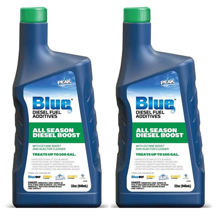 2 Pk Diesel Boost 32oz Liquid All Season Cetane Mileage Booster Injector Cleaner