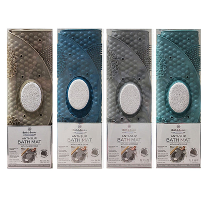 1 Bath Mat Pumice Stone Shower Rug Anti Slip Tub Exfoliate Foot Massage 16"X31"