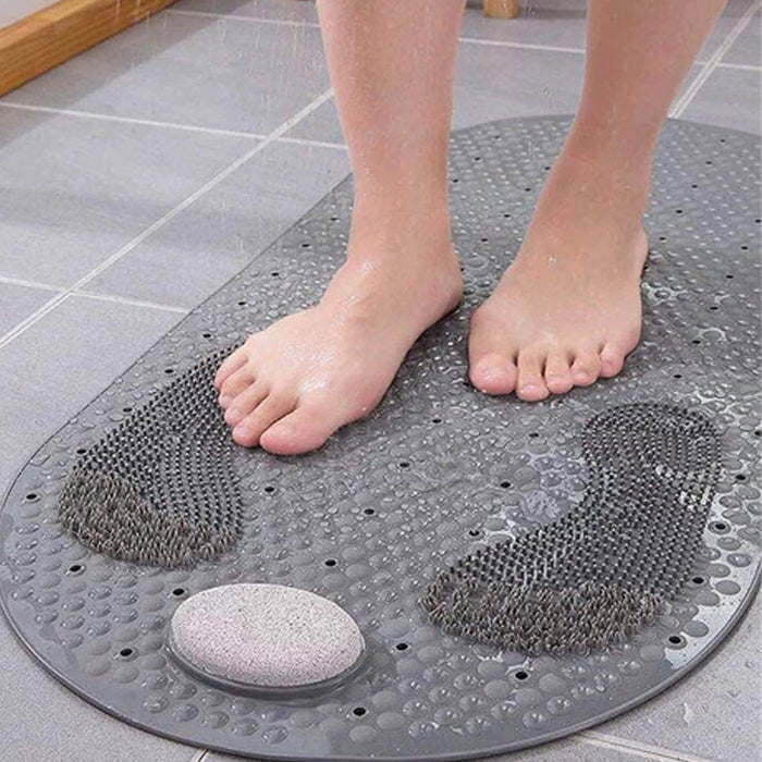 2 Pk Foot Scrubber Bath Mat Pumice Stone Shower Rug Non Slip Tub Massage 16"X31"