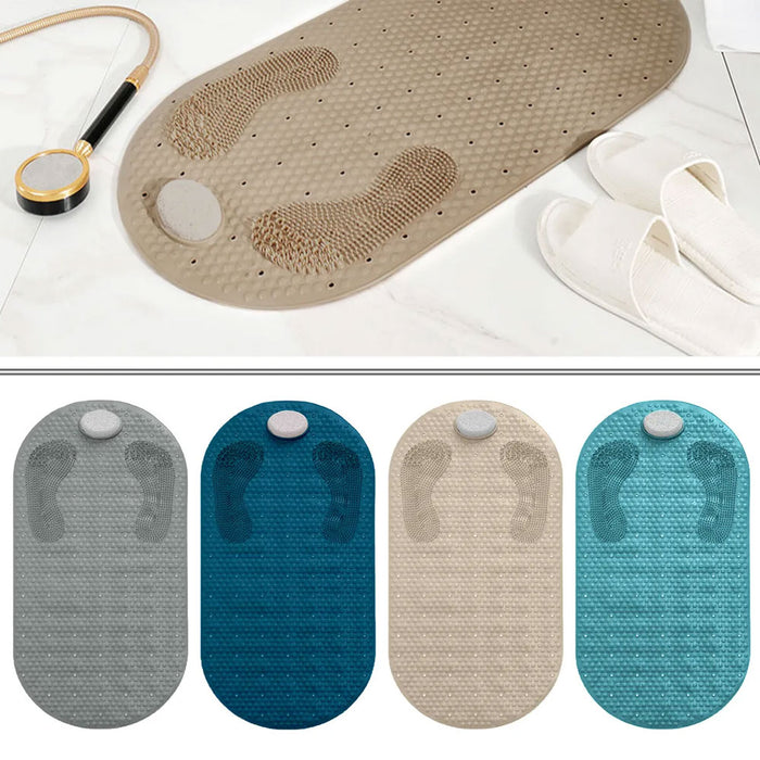 1 Bath Mat Pumice Stone Shower Rug Anti Slip Tub Exfoliate Foot Massage 16"X31"