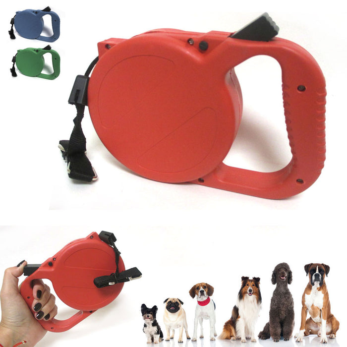 25FT Retractable Dog Leash Auto Extendable Pet Lead One Button Lock Up to 45lbs