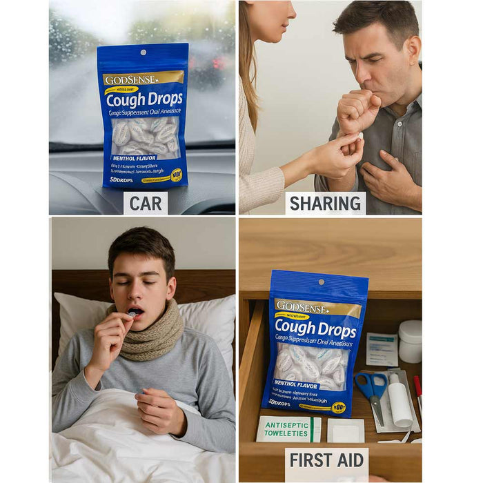 120 Ct Menthol Flavor Cough Suppressant Drops Menthol Sore Throat Relief Lozenge