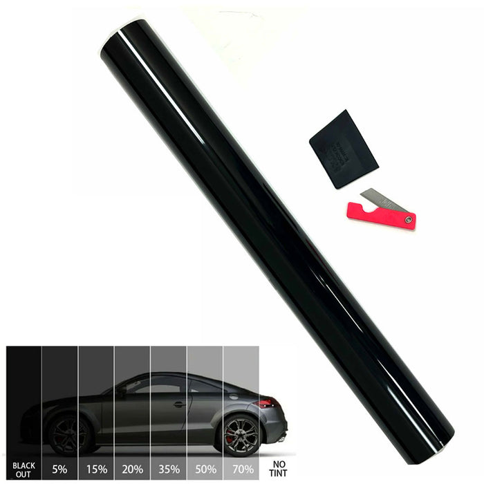 2 Roll Window Tint 3% Super Dark Black Film Privacy Heat Sun Shade Home Car 10ft