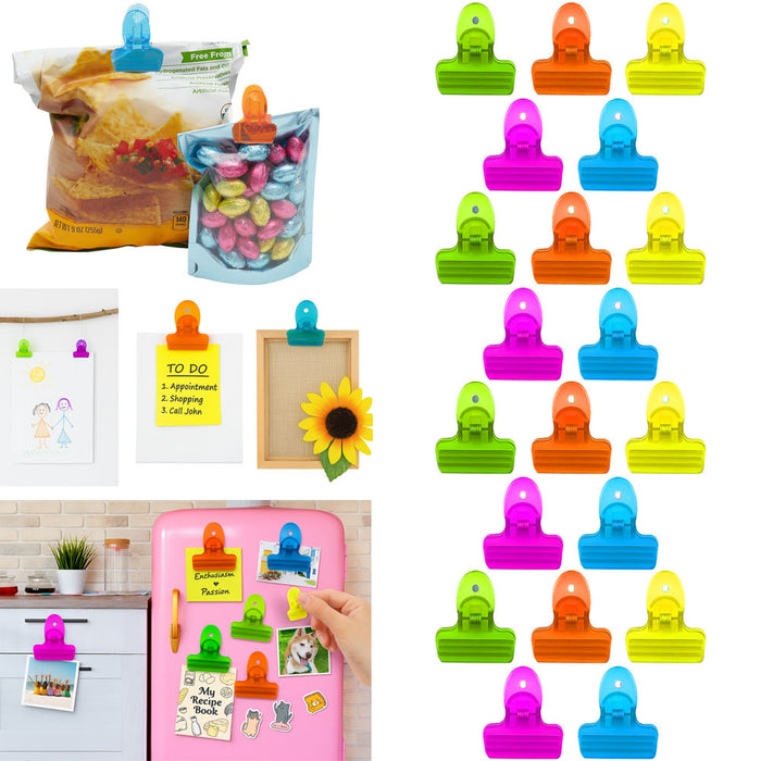 20 Pc Bag Clips Magnetic Food Storage Clamps Chip Seal Snack Multi Purpose Craft