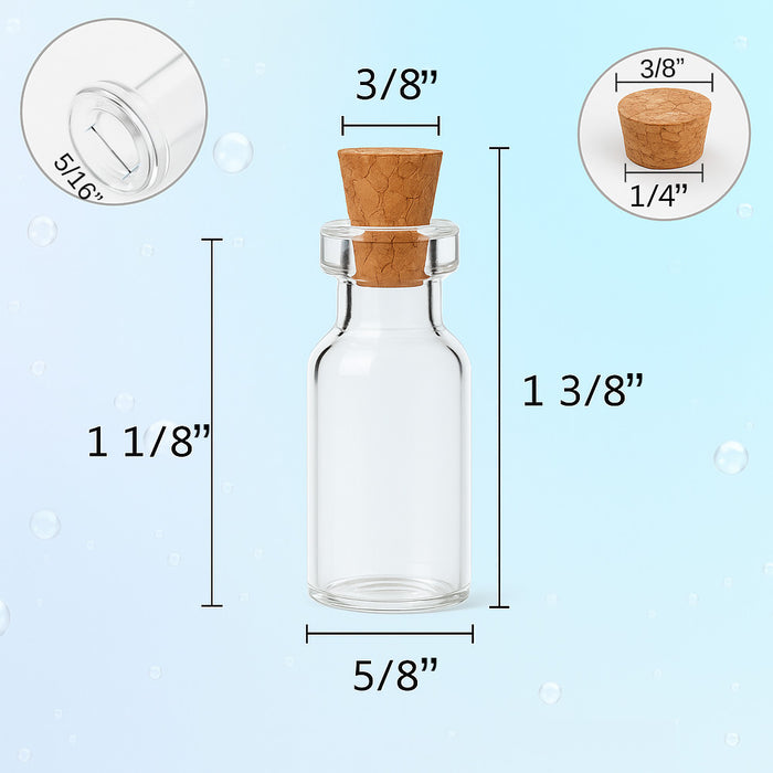 6PC Mini Glass Jars Cork Lids Storage Containers Crafts Wedding Favors Sand Jar