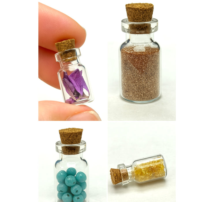 6PC Mini Glass Jars Cork Lids Storage Containers Crafts Wedding Favors Sand Jar