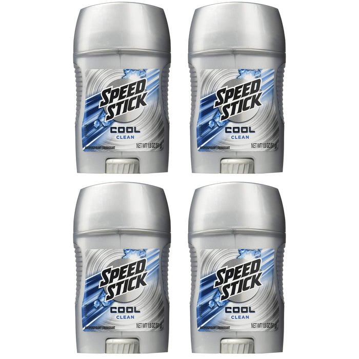 4 Pk Men Speed Stick Cool Clean Antiperspirant Deodorant Sports Stay Dry 1.8 oz