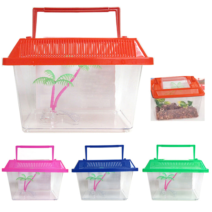 Aquarium Starter Kit Fish Tank 0.3 Gallon Carrier Reptile Turtle Frog Terrarium