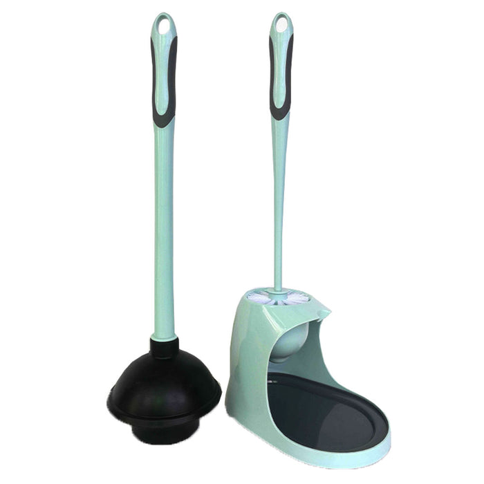 1 Turbo Plunger W/ Bowl Brush Caddy Set Unclog Bathroom Toilet Cleaner Holder