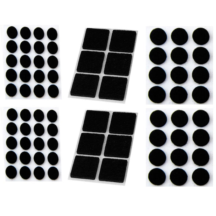 76 Pc Self Adhesive Shapes Felt Pads Furniture Floor Scratch Protector Black New
