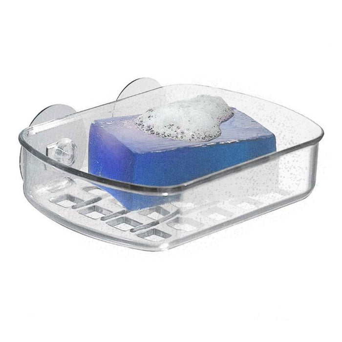 Soap Dish Suction Wall Holder Bathroom Shower Cup Sponge Dish Basket Tray Drain