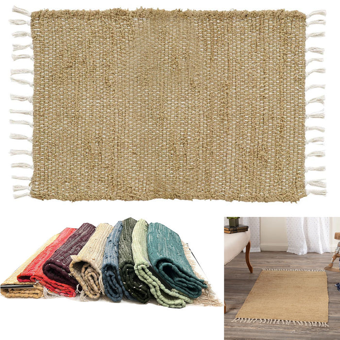 1 Chindi Area Rug Indian Bohemian Woven Cotton Mat Floor Home Decor 20"X32"