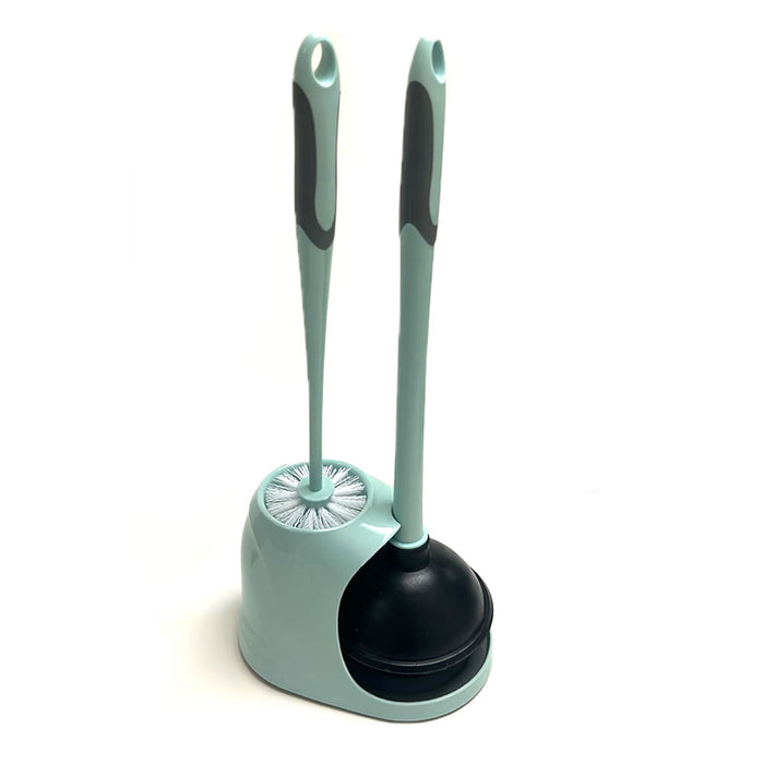 2 Sets Toilet Cleaner Turbo Plunger W/ Bowl Brush Caddy Unclog Bathroom Holder