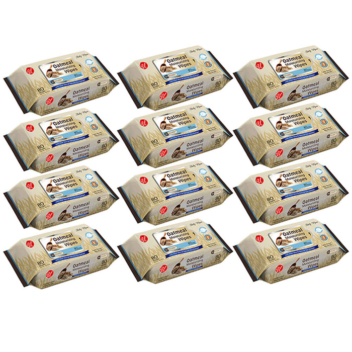 960ct Moisturizing Wipes Hypoallergenic Cleansing Oatmeal Oat Extract Aloe Cloth