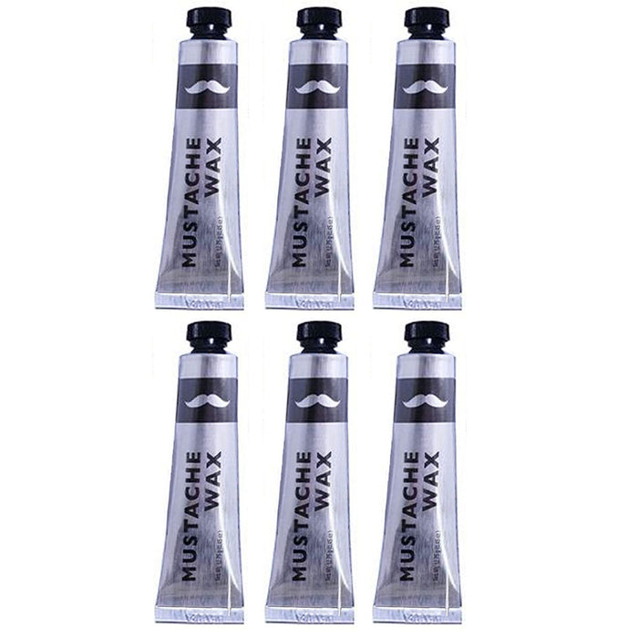 6 Pc Men Facial Hair Wax Mustache Grooming Beard Taming Lasting Firm Hold Barber