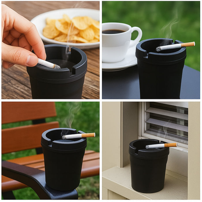 2 Pack Butt Bucket Smokeless Ashtrays Travel Auto Cigarette Odor Extinguishing