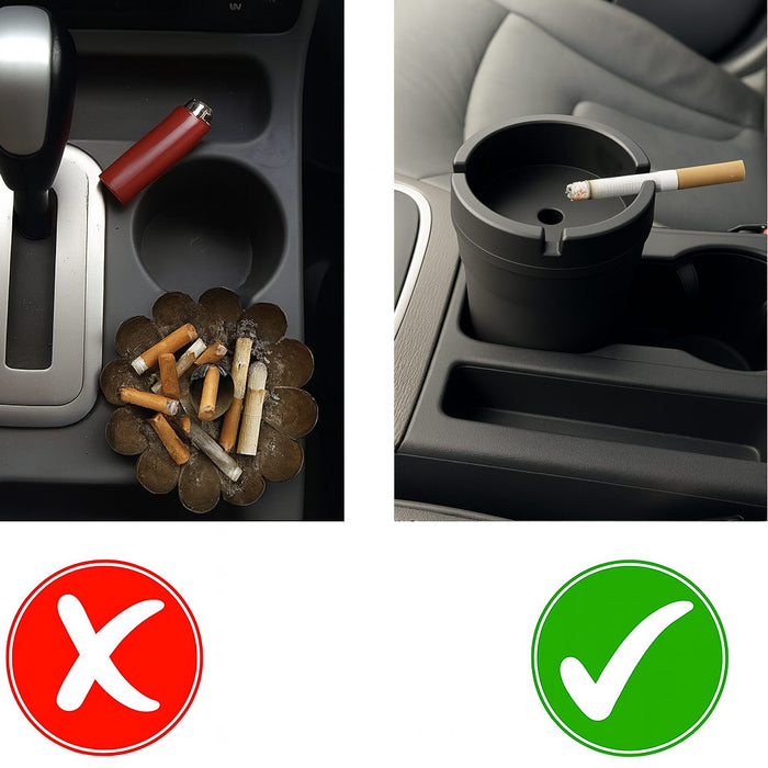 2 Pack Butt Bucket Smokeless Ashtrays Travel Auto Cigarette Odor Extinguishing