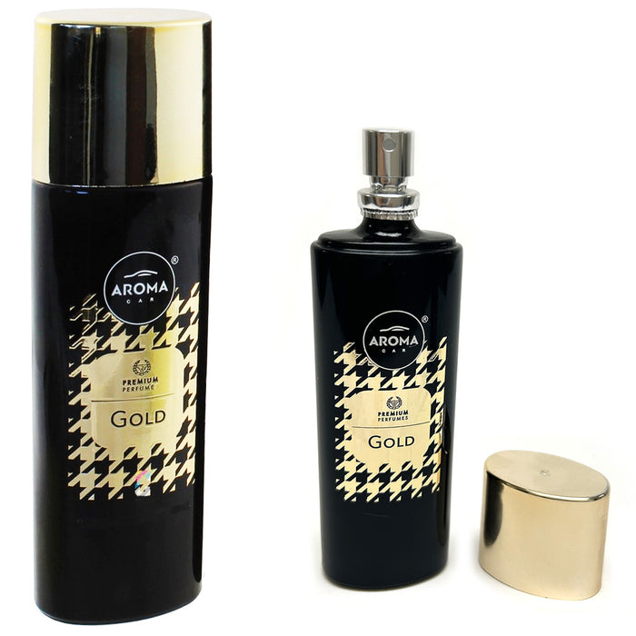 Luxury Car Air Freshener Perfume Gold Scent Odor Eliminator Absorber Spray 50ml