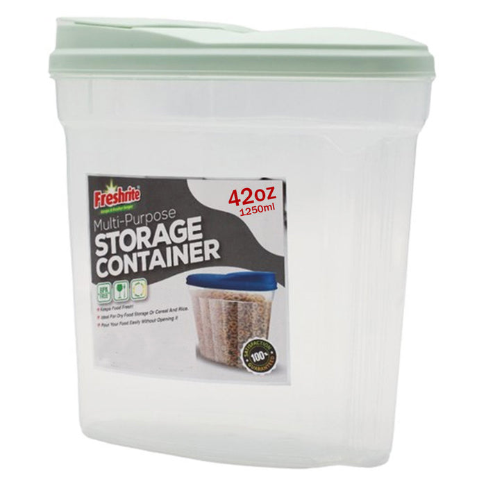 6 Plastic Cereal Dispensers 42oz BPA Free Food Storage Containers Airtight Bins