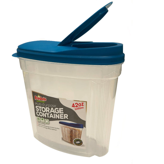 1 Cereal Container Dry Food Storage BPA-Free Plastic Pantry Rice Pasta Nut 42oz