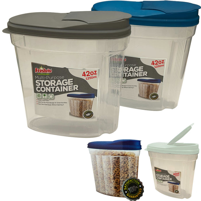 2pk Cereal Containers Bulk Food Storage BPA-Free Plastic Pantry Rice Pasta 42oz