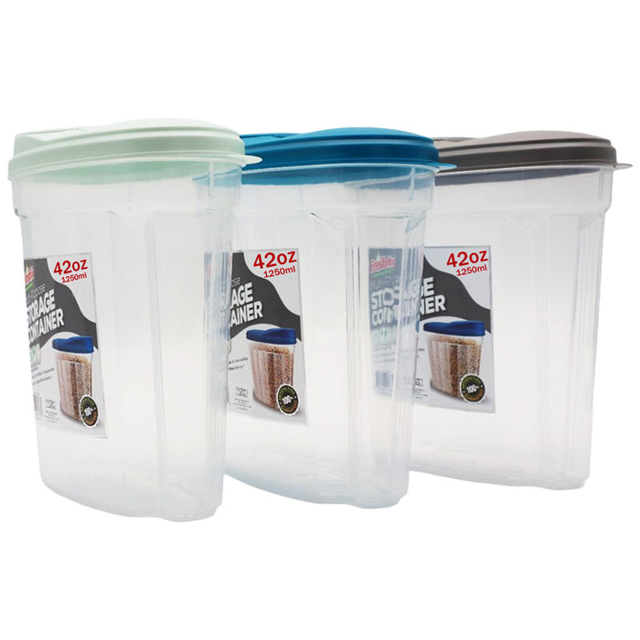 2pk Cereal Containers Bulk Food Storage BPA-Free Plastic Pantry Rice Pasta 42oz