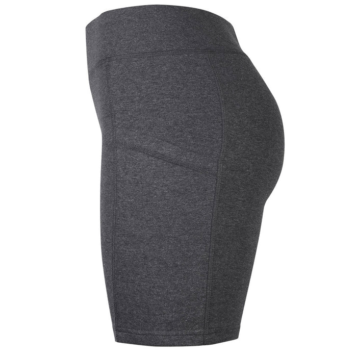 3 Women's Biker Leggings Shorts w/ Pockets Yoga Sports Running Exercise Grey L
