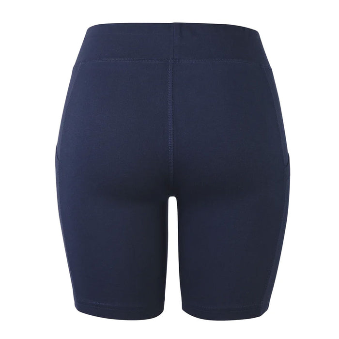 2 Women's Athletic Leggings Shorts w/ Pockets Yoga Running Exercise Gym Navy S