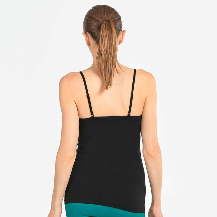 3Pc Women Tank Top Black Cami Long Spaghetti Strap Layering Basic Plain One Size