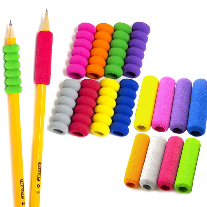 16 Pc Pencil Grips Pen Comfort Cushion Holder Soft Foam Groove Sponge Grippers